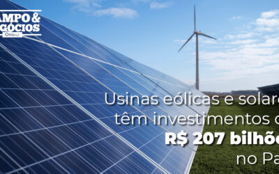 Usinas eólicas e solares têm investimentos de R$ 207 bilhões no País